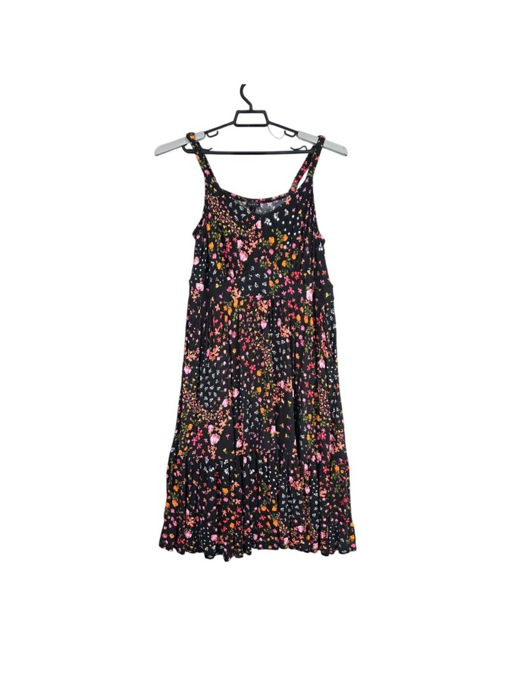 Womens Torrid Black Multicolor Floral Sleeveless Midi Dress Rayon Blend Size 3